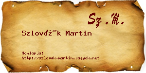 Szlovák Martin névjegykártya