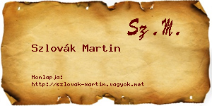 Szlovák Martin névjegykártya
