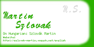 martin szlovak business card